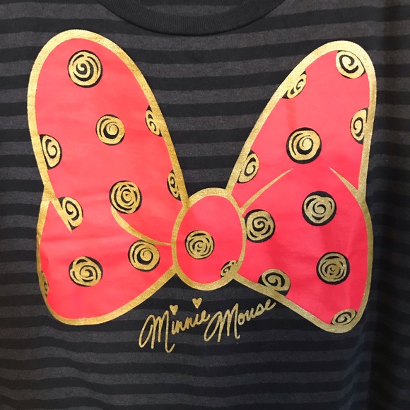 Disney black stripe T-shirt with Minnie Ears front shirt design. Size xxl - Picture 2 of 8